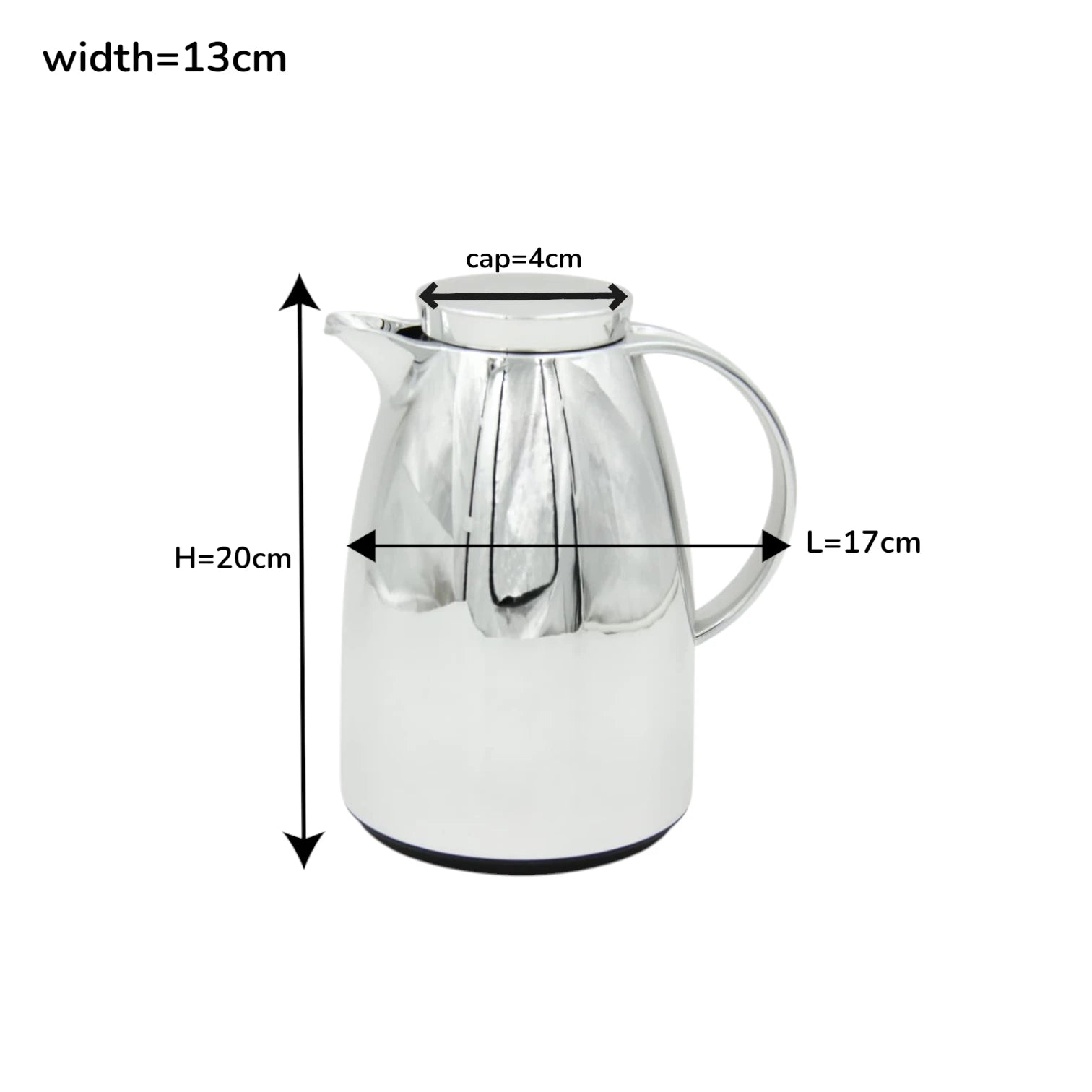 Regal Vacuum Jug 0.5 Liter | Stainless Steel Double Wall Thermal Flask | Premium Hot & Cold Beverage Server – Elegant Chrome Finish