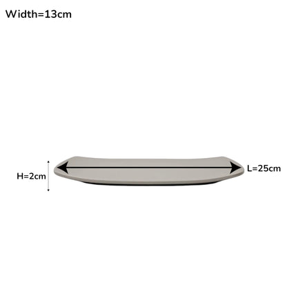 Edge Premium Melamine Rectangular Serving Plate – Modern Beige Platter, 25cm & 41cm – Unbreakable Heat-Resistant Tableware for Home, Hotel & Restaurant – Perfect for Desserts, Appetizers, Sushi, Breakfast & Buffet Display