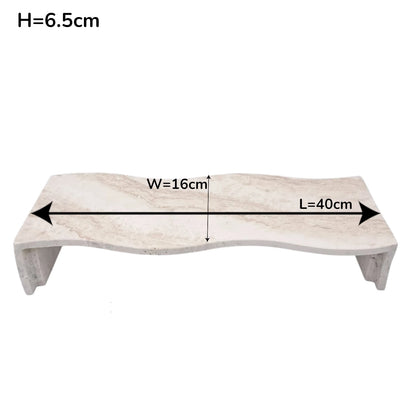 Natural Travertine Stone Display Stand – Handmade Rectangular Decorative Pedestal | Modern Minimalist Stone Riser for Home Décor, Vanity, and Table Styling