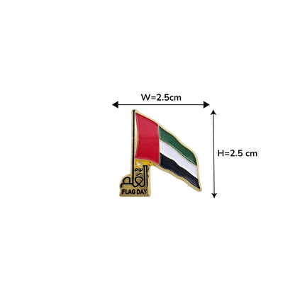 UAE Flag Day Magnetic Badge – Gold Metal Lapel Pin with Arabic & English Engraving | Patriotic Accessory for National Day Celebrations - Damoo