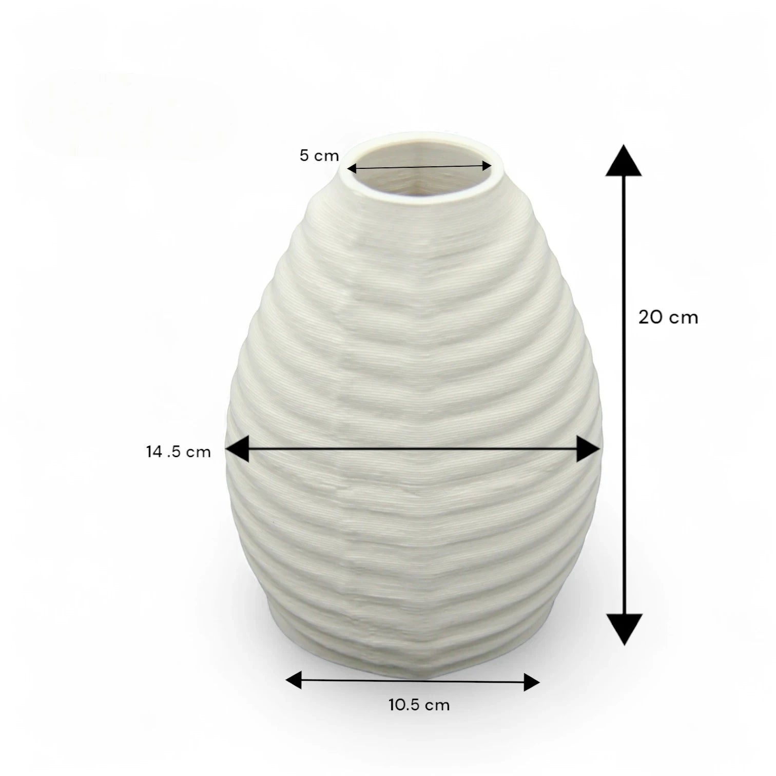 Modern Damoo White Textured Flower Vase  – Elegant Home & Office Décor Accent - Damoo