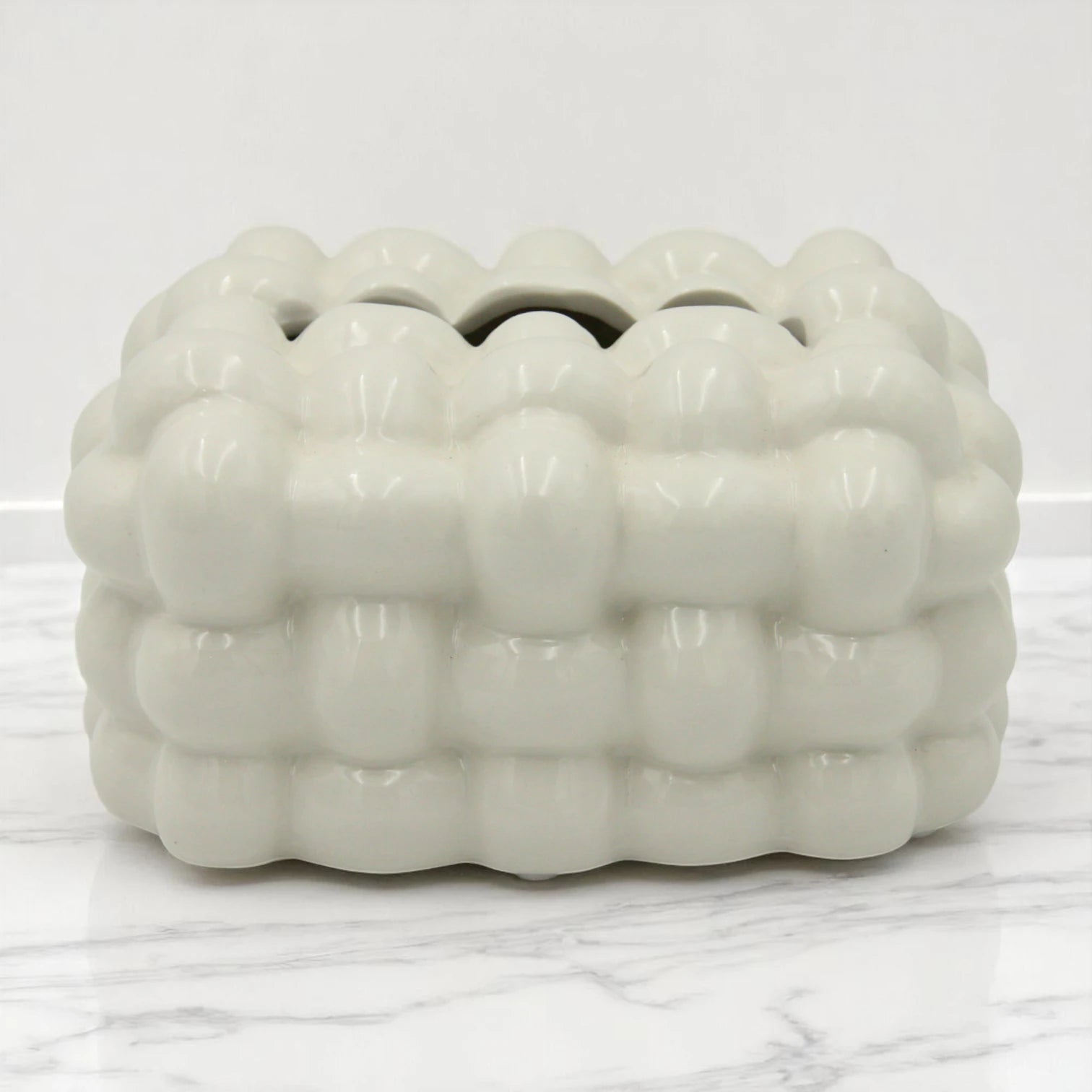 White Bubble Cloud Tissue Box | Stylish & Minimal Tissue Holder for Home, Car, Office, and More - Damoo