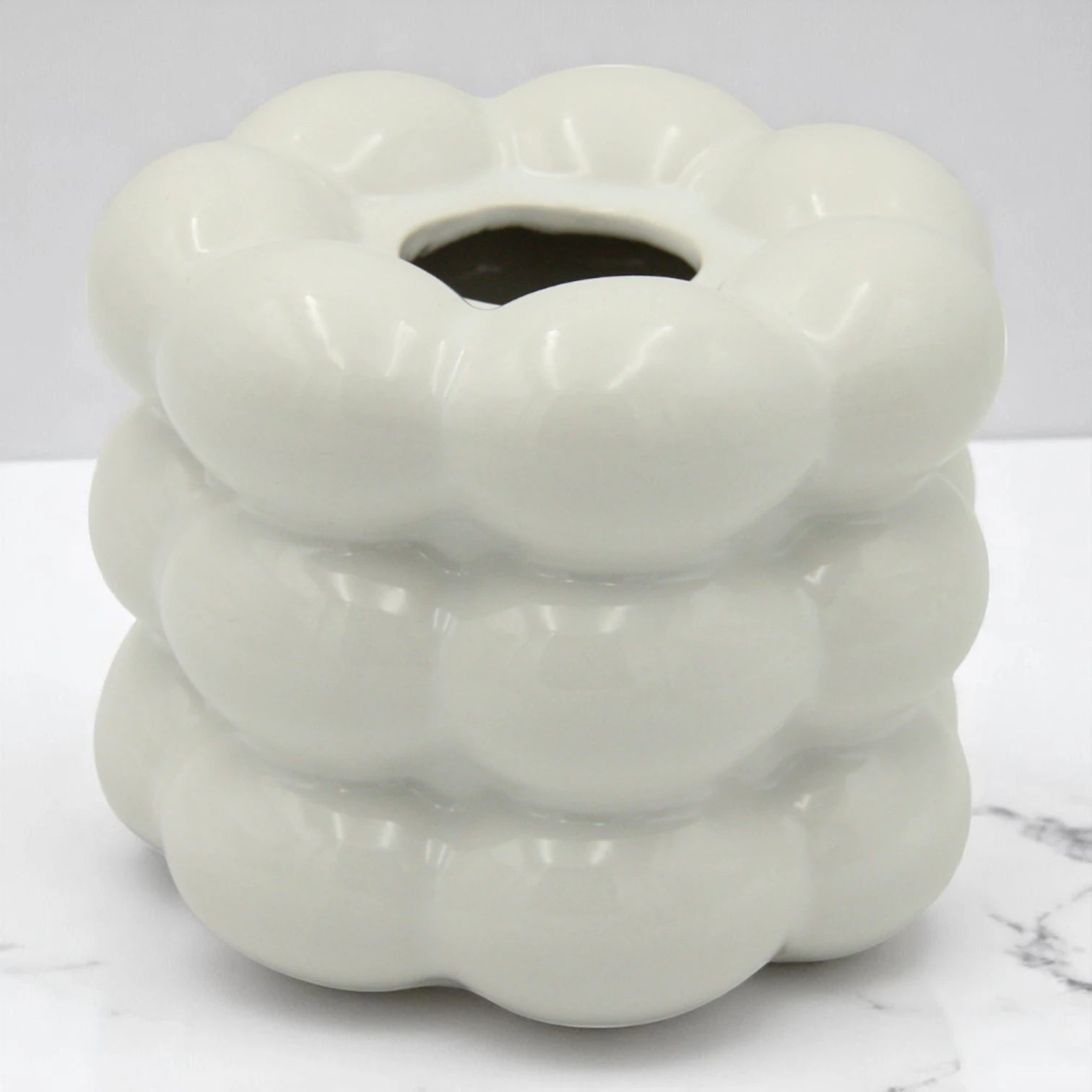 White Bubble-Shaped Tissue Holder | Elegant Cloud-Inspired Napkin Box for Living Room, Office, Bathroom & More - Damoo