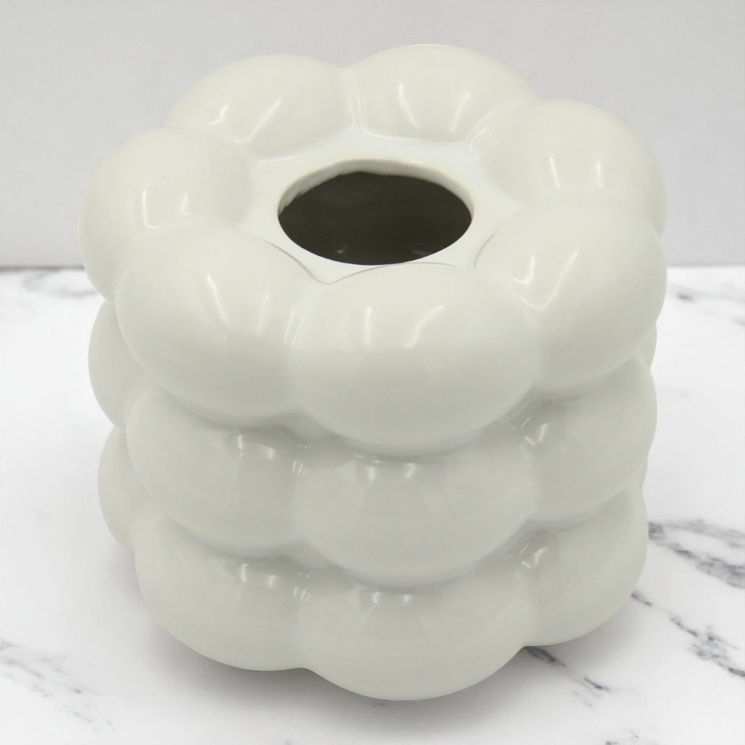 White Bubble-Shaped Tissue Holder | Elegant Cloud-Inspired Napkin Box for Living Room, Office, Bathroom & More - Damoo