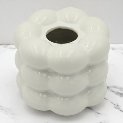 White Bubble-Shaped Tissue Holder | Elegant Cloud-Inspired Napkin Box for Living Room, Office, Bathroom & More - Damoo