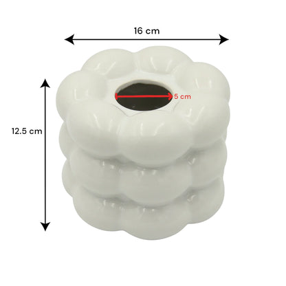 White Bubble-Shaped Tissue Holder | Elegant Cloud-Inspired Napkin Box for Living Room, Office, Bathroom & More - Damoo