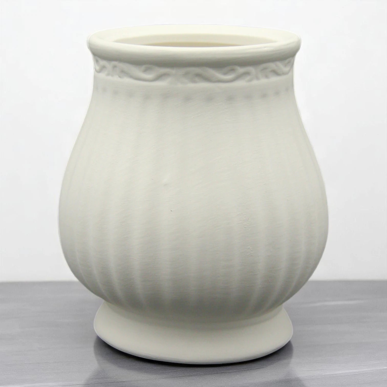 White Ceramic Vintage Flower Vase – Rustic Terracotta-Style Decorative Pottery for Home Décor, Centerpieces & Table Accents - Damoo
