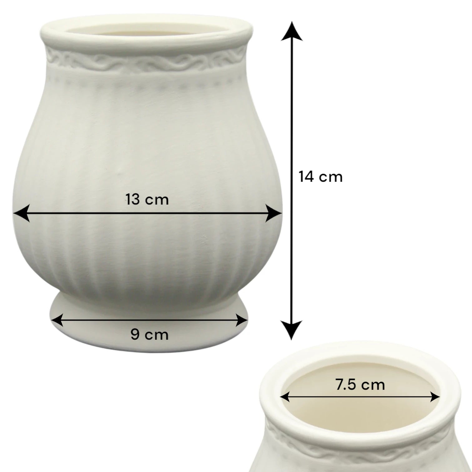 White Ceramic Vintage Flower Vase – Rustic Terracotta-Style Decorative Pottery for Home Décor, Centerpieces & Table Accents - Damoo
