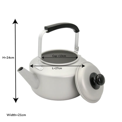 Windcera Aluminum Kettle – Lightweight & Durable Water Boiling Kettle – 4L Capacity – Cool-Touch Handle – Rust-Resistant – Gas Stove Compatible - Damoo