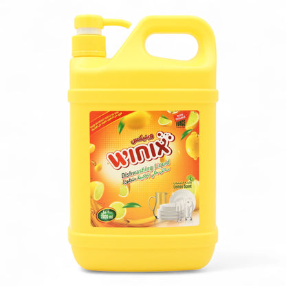 Winix Dishwashing Liquid – Lemon Scent – 2 Liter Jumbo Bottle with Pump – Tough on Grease, Gentle on Hands – With Double Force Cleaning Power - Damoo