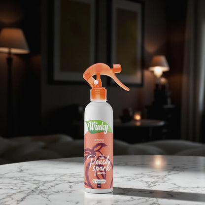 Winky Peach Spark Air Freshener Spray | 300ml | Long-Lasting Fragrance | Fruity Peach Scent | Odor Neutralizer for Home, Office & Car - Damoo