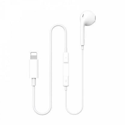 WiWU EB306 Mono Lightning Earbud – In-Ear Wired Headset with Built-in Mic, Plug & Play, Lightweight Design for iPhone (White) - Damoo
