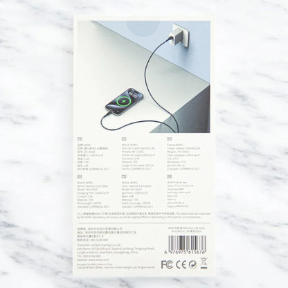 Wiwu Lightning Cable 1 M – 2.4A Fast Charging & Data Sync for iPhone, iPad, AirPods – Black - Damoo