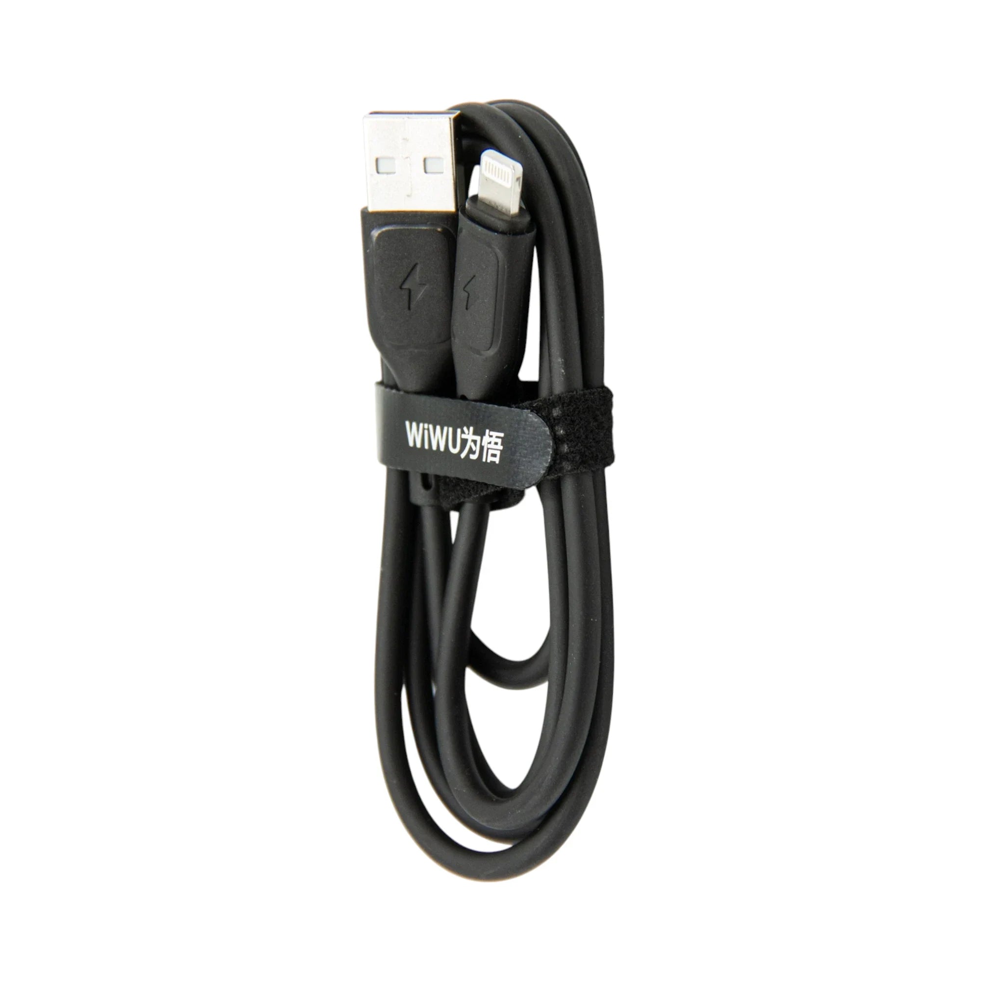 Wiwu Lightning Cable 1 M – 2.4A Fast Charging & Data Sync for iPhone, iPad, AirPods – Black - Damoo