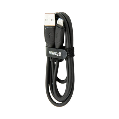 Wiwu Lightning Cable 1 M – 2.4A Fast Charging & Data Sync for iPhone, iPad, AirPods – Black - Damoo