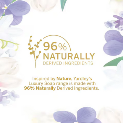 Yardley London English Rose & Lavender Soap Trio – 3 x 100g | Triple-Milled Bars with Creamy Lather & Long-Lasting Fragrance - Damoo