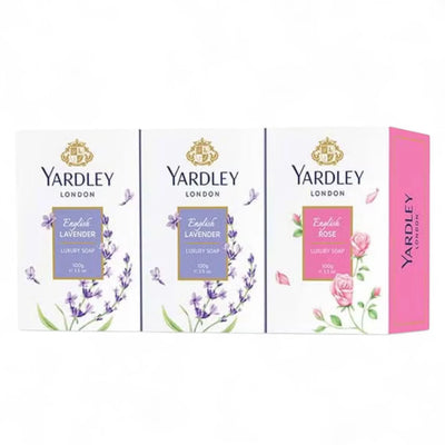 Yardley London English Rose & Lavender Soap Trio – 3 x 100g | Triple-Milled Bars with Creamy Lather & Long-Lasting Fragrance - Damoo