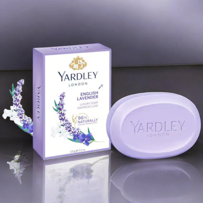 Yardley London English Rose & Lavender Soap Trio – 3 x 100g | Triple-Milled Bars with Creamy Lather & Long-Lasting Fragrance - Damoo
